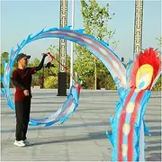 Dragon Dance Silk Dragon Dance 3D Printed Dragon Throw Streamer Portable Dragon-Shape Fitness Streamer Unique Birthday Party Gift (Size : Length 10m/33ft)