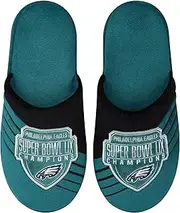 FOCO NFL Philadelphia Eagles Super Bowl 59 LIX Champions Men's Big Logo Slip On Slippers