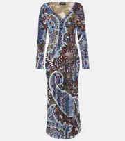 [Etro] Etro Printed midi dress AU 14 blue
