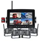 Digital Wireless DVR 7" Quad Split screen Monitor 4x Reversing Camera 32GB KIT