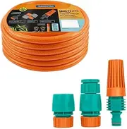 Tramontina 79248253 Super Flex Multi ATS 1/2 Inch Anti-Twist Hose with Quick Connectors and Sprayer, 25 Meter Length, Orange