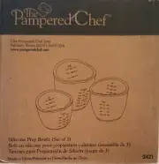 PAMPERED CHEF Silicone Nesting Prep Bowls #2421 Set of 3 - Microwave, Oven NIB