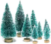 8 Pcs Artificial Mini Christmas Trees, Miniature Pine Trees Sisal Trees