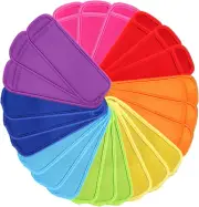 JANYUN Pack of 24 Ice Popsicle Bags, 8 Colours, Ice Popsicle Holder, Reusable...