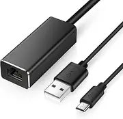 Ethernet Adapter Compatible with Fire TV Stick 4K Max Lite Chromecast Google Home Mini and More Streaming TV Sticks Micro USB to RJ45 Converter Network Adaptor with USB Power