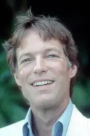 Richard Chamberlain smiling candid pose 1980's in white jacket 12x18 poster