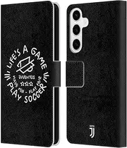 Head Case Designs Officially Licensed Juventus Football Club Life's A Game Kids Leather Book Wallet Case Cover Compatible with Samsung Galaxy S24+ 5G