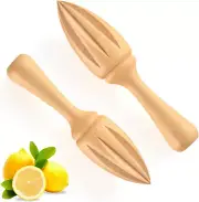 2 Pcs Lemon Squeezer，Hand Held Citrus Juicer，Wooden Lemon Juicer Hand Tool， Manu