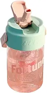 Straw Water Cup | Kids Drink Straw Bottle: Large Capacity Straw Water Cup, Water Bottle with Carrying Loop for Travel, Home, School