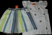 Gymboree Blue Safari striped skirt & pineapple sparkle top NWT girls' size 10