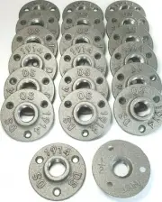 20 Pack - Malleable Iron 1/2 Inch 3 Hole Pipe Flange For Pipe Furniture Making