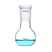 50ml 24/40 Single Neck Flat Bottom Glass Flask One Neck Lab Chemistry Bottle