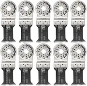 Fein StarLock E-Cut Standard Oscillating Saw Blade - Medium Waisted Shape 1-3/8" Width for All Wood, Drywall and Soft Plastics - Fits Most Multitools - 10-Pack - 63502133290