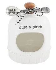 Mud Pie Home: Just a Pinch Salt, White Cellar Set