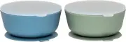 WeeSprout Suction Bowls (Set of 2) - 100% Silicone Toddler Bowl w/Plastic Lid
