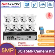 Hikvision 8CH 4K NVR Plug Play CCTV System 5MP IR POE Outdoor Security Camera