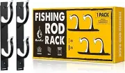 QudraKast Horizontal Fishing Rod Holder for Garage Wall 1 Pack, 2 Rods