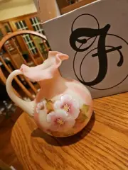 BRAND NEW!! Fenton Glass Pitcher Burmese Pink Honoring 56 Years Of Service A21