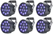 6 Eliminator Mini Par UV LED DMX Par Can Blacklights For DJ/Stage/Clubs/Bars ADJ