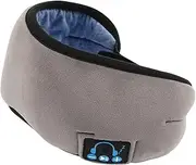 Bluetooth Wireless Sleep Eye Mask Wireless Bluetooth Headset Music Headset with Microphone AXCDE (Color : Gray)