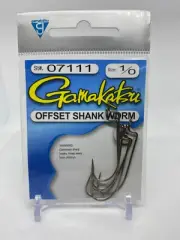 gamakatsu offset shank worm hook Pick SZ 1/0 07111 3 packs of 6