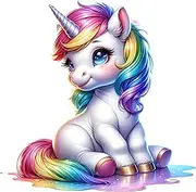 Fabric Panel Unicorn 14"x14" 100% Cotton Quilting Panel Square ET407