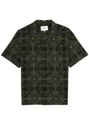 Wax London Didcot Embroidered Cotton-blend Shirt - Black - S S