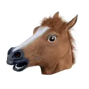 Realistic Horse Head Masks Full Head Fur Mane Latex Creepy Animal Mask For Halloween Party Costume-HP