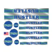 Hustler - Pro - long striped on chrome decal set - old school bmx