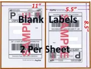 S 5000 Shipping Labels Blank Labels -2/Sheet-USPS UPS Fedex Paypal Self Adhesive