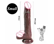 Telescopic Heating Dildo For Women Vibrating Suction Cup - Dildo Vibrator-Small