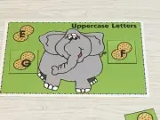 Elephant's Peanut Sort - Uppercase Lowercase -Laminated Activity Set