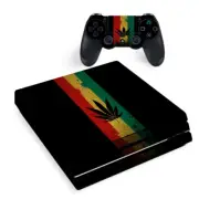 PS4 Pro Console Skins Decal Wrap ONLY - Rasta Weed Pot Leaf Red Gold Green