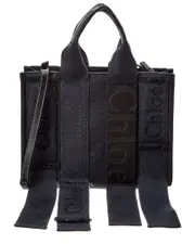 Chlo Woody Small Canvas & Leather Tote
