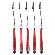 5pcs Metallic Stylus Pen for Touch Screens Metal Capacitive Pens, Red