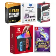 Nintendo Switch Neon OLED Console with Pokemon Violet and Gaming Kit