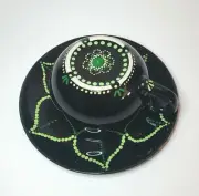 One of a Kind Dot Mandala Tea Cup & Saucer Hand Painted Set in Green
