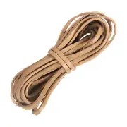 Flat Leather Cord, 5.5 Yard 4mm Leather String Strips for DIY Crafts Khaki