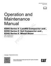 Caterpillar 826G 825G Compactor 824G Dozer Operators Maintenance Manual