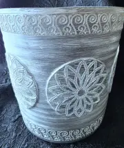 BINO WASTE BASKET GREY MEDALLION DESIGN RESIN BIN TRASH CAN NEW