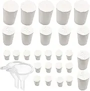 Dielianyi 29PCS Rubber Stopper for Salt and Pepper Shakers, Ceramics Piggy Bank 3 Sizes Replacement Round Rubber Stoppers, Rubber Hole Plug, Rubber Insert Salt Pepper Shaker Jars Jugs Crafts Holes