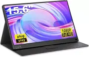 Lasitu Portable Monitor, 15.6 Inch 1080P HDR Portable Laptop Monitor USB Type-C