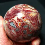 TOP 490G 71mm Natural Polished Banded Agate Crystal Sphere Ball Healing YWD285