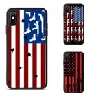 Fitted Case Skin For iPhone XS 11 12 13 14 15 16 Pro Max US American Bullet Flag