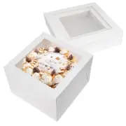 Pack Cake Boxes Inch Cake Box x12x8 White Square Bakery Boxes with Window Large