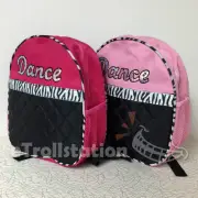 Lovely Girls Dance Backpack Bag Zebra Ribbon Sequin Black Quilted Fuchsia Pink