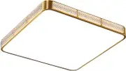 Square Copper Ceiling Lamp, Nordic Style Ceiling Light, 6000k/4000k/3000k Adjustable Ceiling Lamp, Flush Mount Ceiling Light Fixture, Bedroom Simple Flat Panel Light