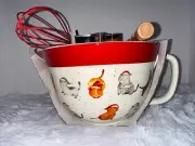 BAKESHOP Christmas Cat Cats Mixing POURING BOWL Spatula Whisk Cookie Cutter NEW