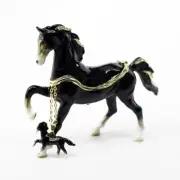 Kingspoint Designs Sylvester the Black Stallion Trinket Box w/ Matching Necklace
