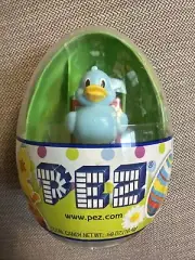PEZ Happy Easter Green Egg Mini Blue Duck Yellow Stem Dispenser 2015 Mfr Sealed